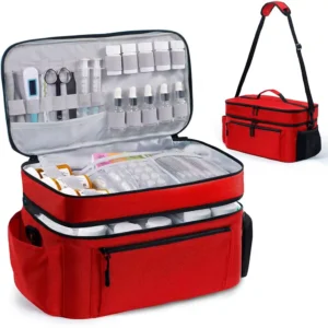Travel Medical Storage Organizer Bag 5L Capacity with Detachable Dividers for First Aid Kit and Pill Bottles