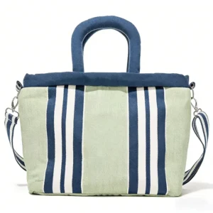 Custom Color-Blocked Down Fabric Bag with Fashionable Print and Design