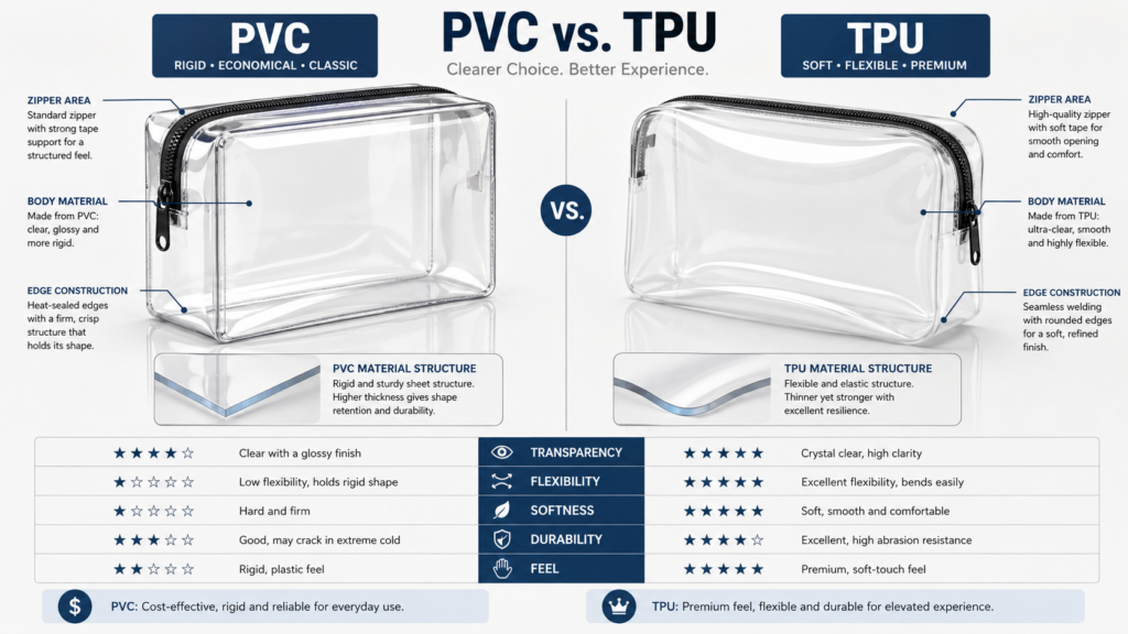 PVC vs. TPU of TSA Clear Bag for Liquids