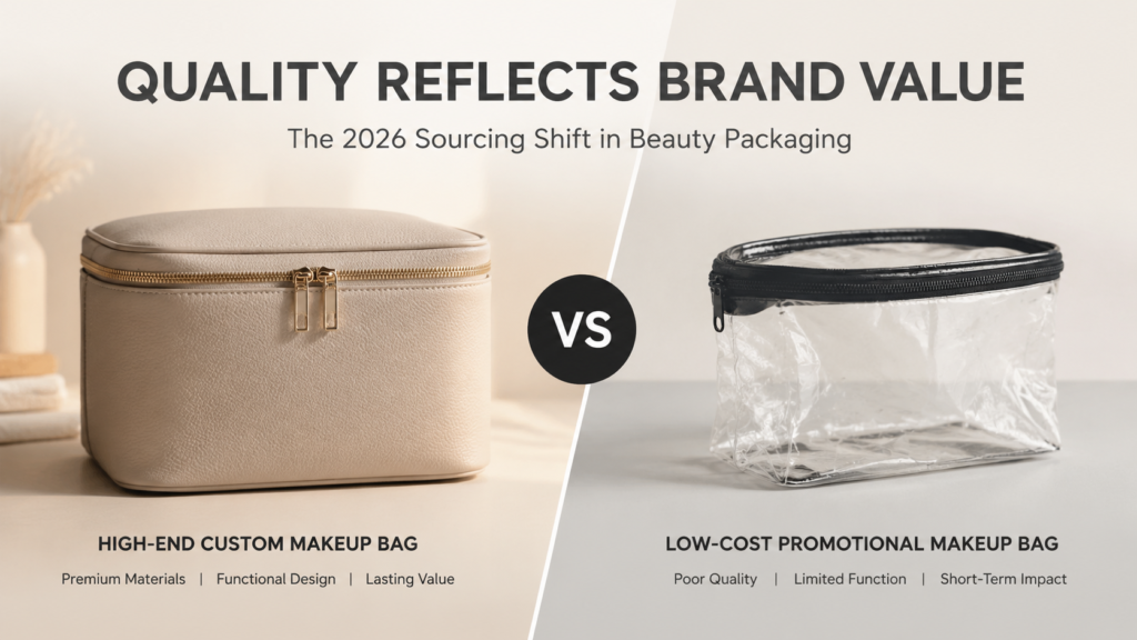 high quality custom makeup bag vs low cost promotional makeup bag