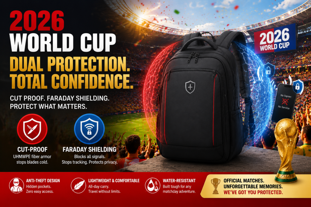 Cut-proof Faraday shielding bag for world cup
