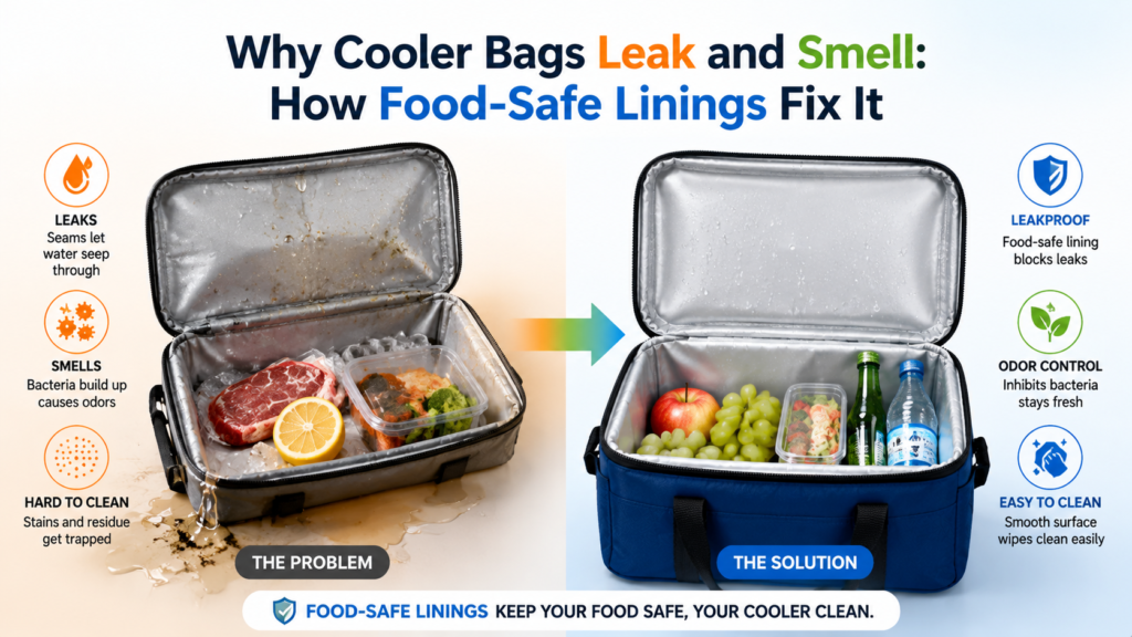 how food safe lining fixes cooler bag leak and smell