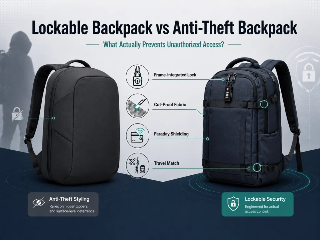 Lockable Backpack vs Anti-Theft Backpack