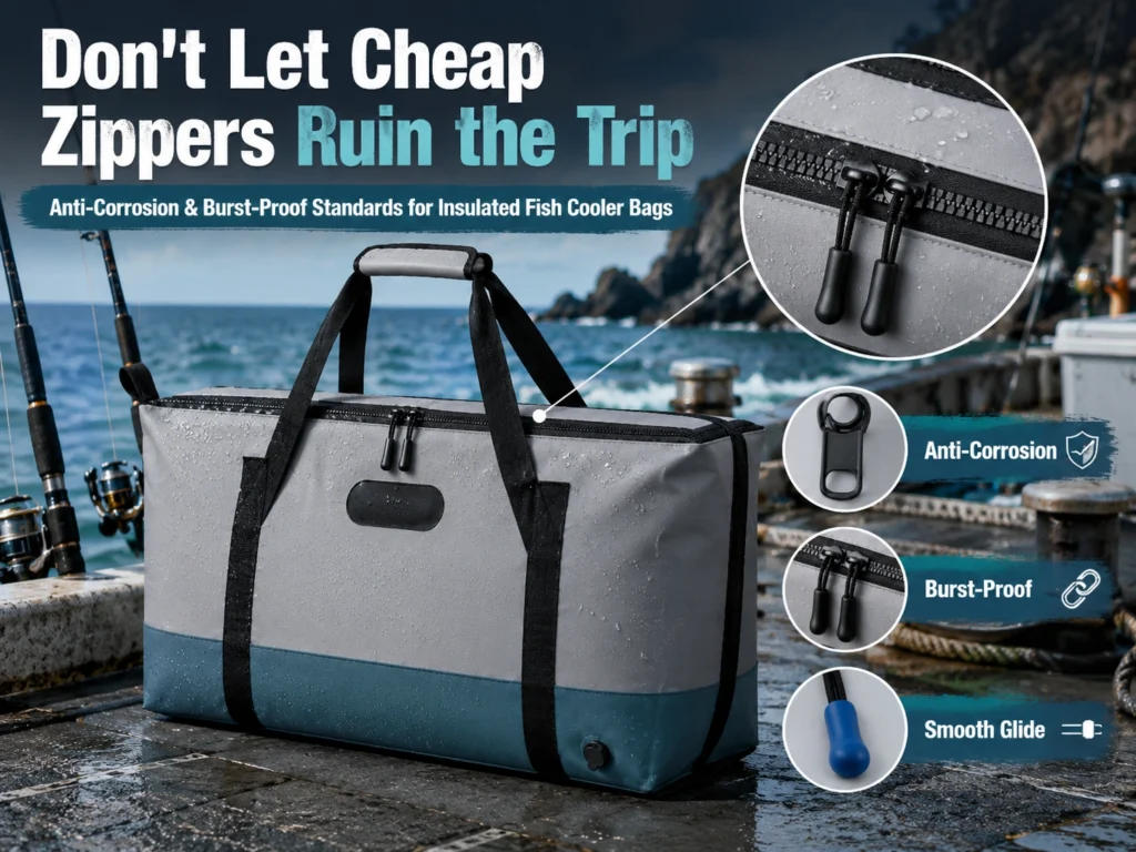 importance of zippers to insulated fish cooler bag